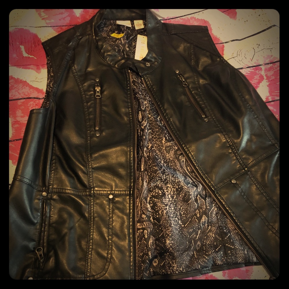 Faux leather women’s vest
